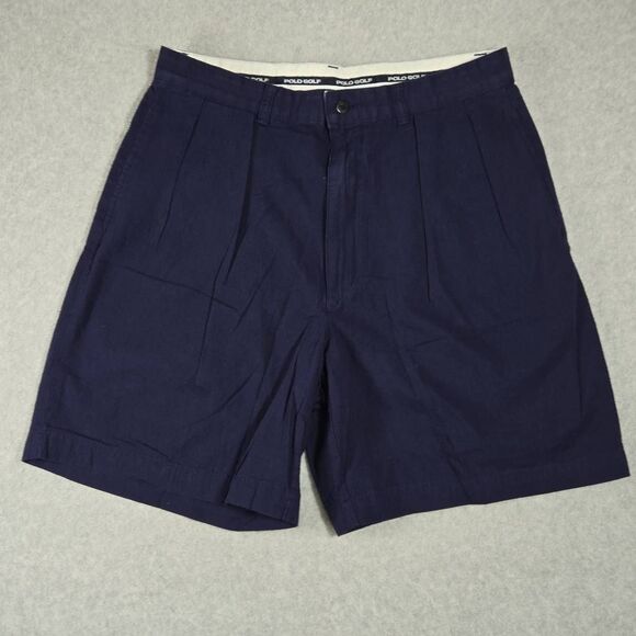 Vintage Polo Ralph Lauren Shorts Golf Pleated Seersucker 33 medium - Picture 2 of 12